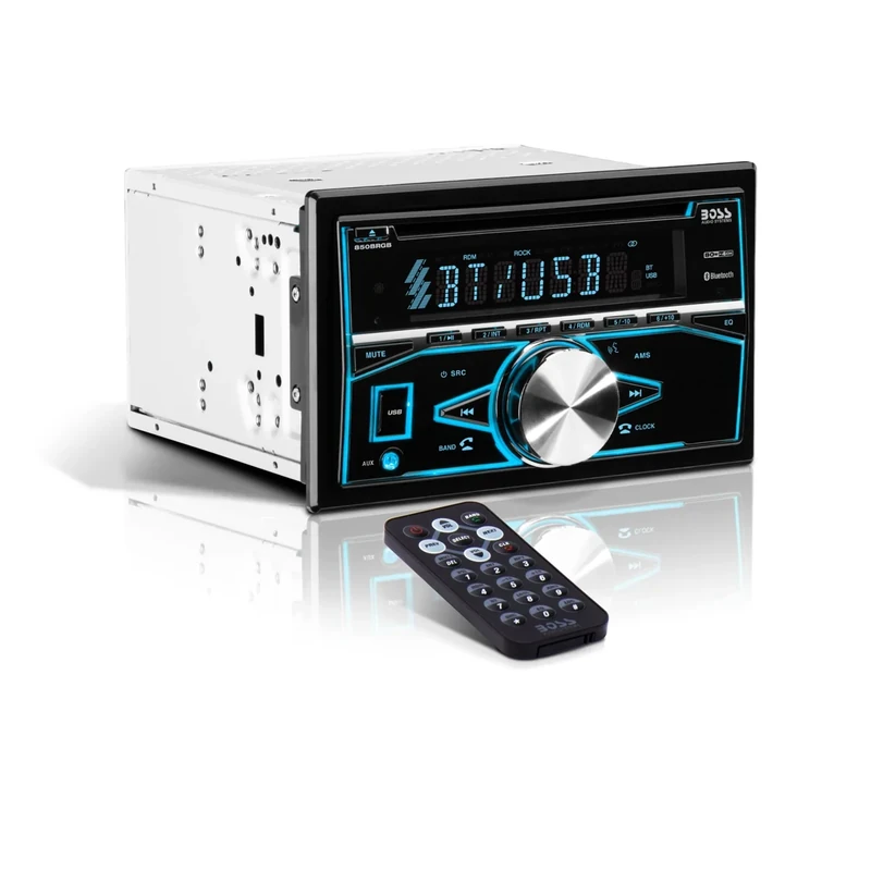 BOSS Audio Systems 850BRGB Car Stereo - Double Din, Bluetooth, Aux In, USB, CD DVD Player, AM/FM Radio Receiver, Multi Color Illumination