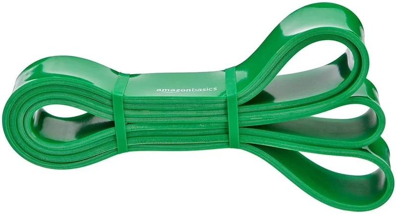 Amazon Basics Resistance Pull Up Band for Pull Up Assistance, Muscle Training, Body Stretching and Home Workouts, 1-3/4 Inches, 50 to 125 Pounds, Green - Image 1