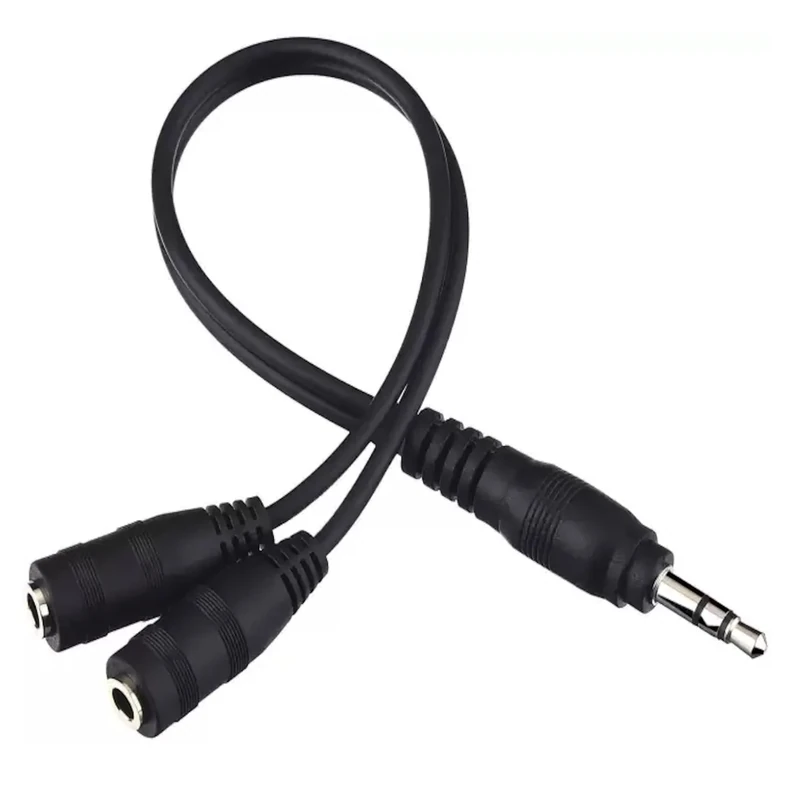 ienza Headphone Splitter for 2 Headphones/Aux Splitter 1 in 2 Out / 1 Audio Jack to 2 Speakers or Headphones (3.5mm TRS Male to 2 3.5mm TRS Female)
