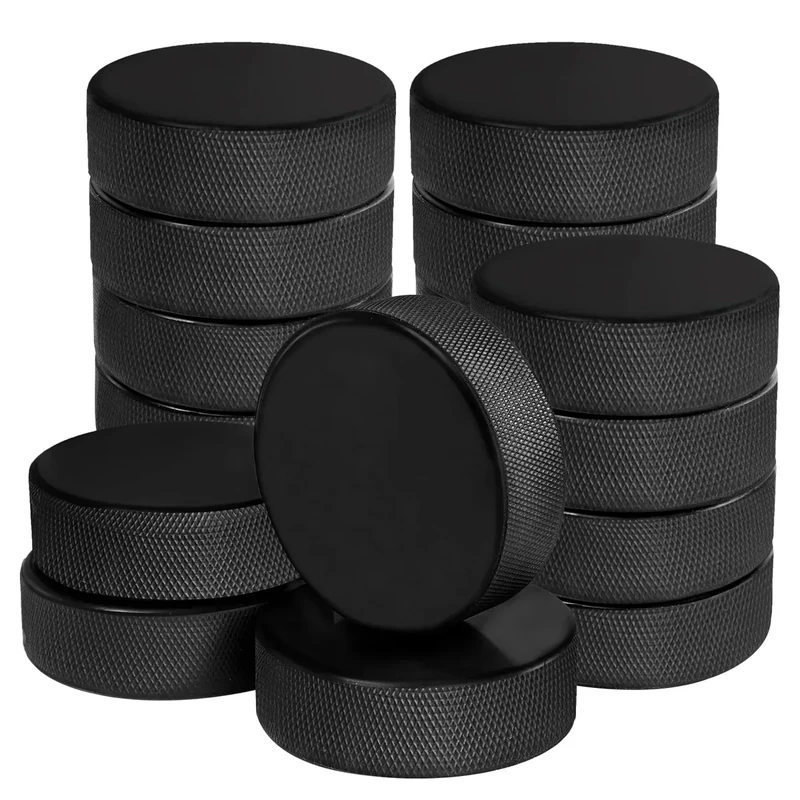 Faswin 18 Pack Ice Hockey Pucks with 3 Reusable Mesh Bag, Official Regulation, Diameter 3", Thickness 1", 6oz, Black