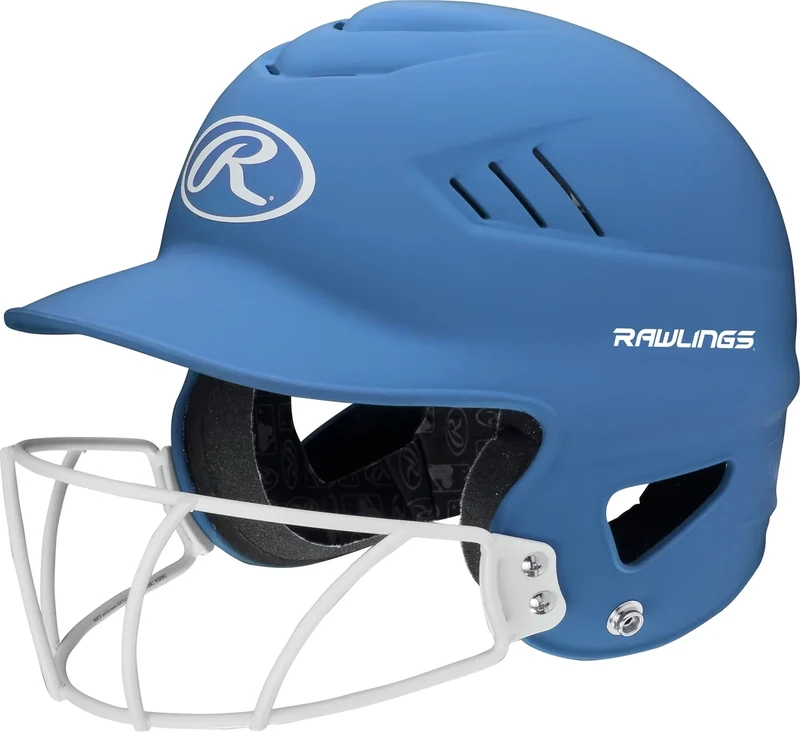 Rawlings | COOLFLO HIGHLIGHTER Batting Helmet | Face Guard Included | One Size Fits Most 6 1/2"-7 1/2" | Matte Columbia Blue