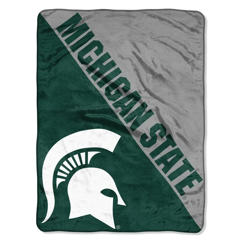 Northwest NCAA Michigan State Spartans Unisex-Adult Micro Raschel Throw Blanket, 46" x 60", Halftone