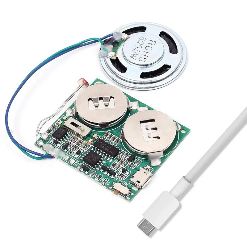Icstation DIY Light Sensor Sound Module, Type-C USB Recordable Sound Chip 8M Memory Speaker Talking Programmable Music Player Box for Mother's Day Greeting Card Anniversary - Image 1