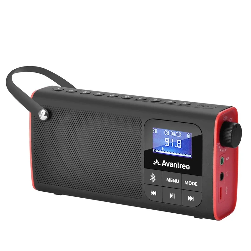 Avantree SP850 – Portable 3-in-1 FM Radio with Bluetooth Speaker & SD Card MP3 Player – Rechargeable Mini Radio with LED Display & Headphone Jack, Pocket Size with Handheld - Image 1