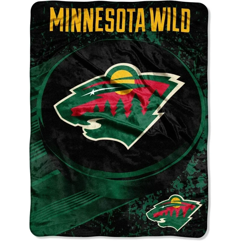 Northwest NHL Minnesota Wild Unisex-Adult Micro Raschel Throw Blanket, 46" x 60", Break Away