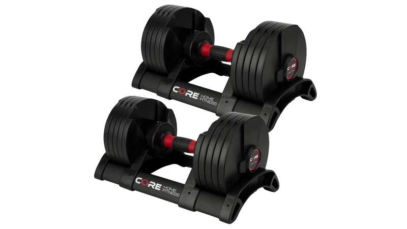 Core Fitness® Adjustable Dumbbell Weight Set By Affordable Dumbbells - Adjustable Weights - Space Saver - Weights - Dumbbells For Your Home -