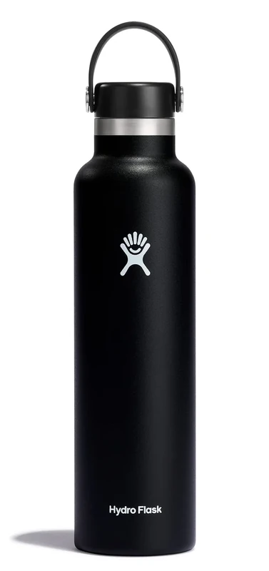 Hydro Flask Water Bottle - Insulated Stainless Steel - Non Spill, Leakproof in 24 Oz Black