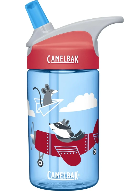 CamelBak eddy Kids Water Bottle Kids Big Bite Valve - Spill Proof - Water Bottle For Kids - BPA-Free Water Bottle - 12oz, Airplane Bandits