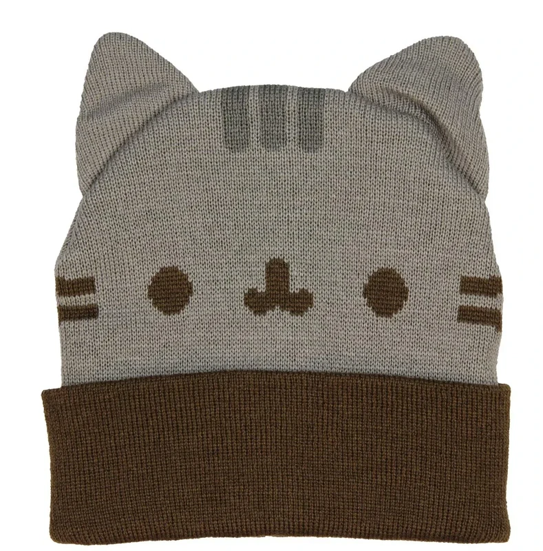 Pusheen Beanie Hat with Ears,Gray,Standard - Image 1