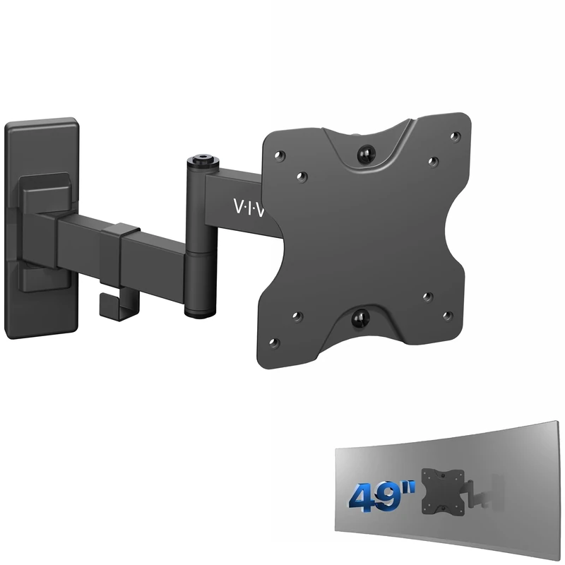 VIVO Full Motion Ultrawide Monitor Wall Mount, Fits Ultra-Wide Screens up to 49 inches and 44 lbs, Tilt and Swivel Arm, Black, MOUNT-VW01M