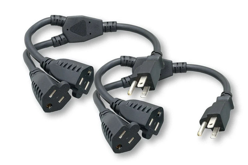 Cablelera ZADA36PQ-Y-P2 Power Splitter - 2x NEMA 5-15R, 13A 125V,Black