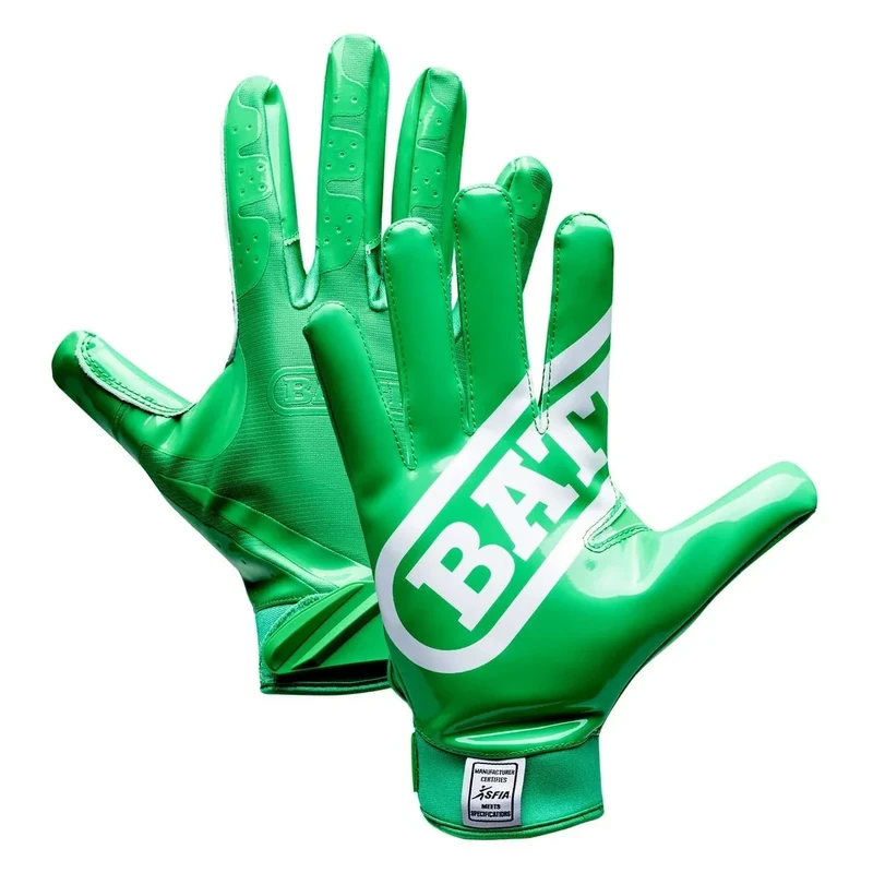 Battle Sports Double Threat Wide Receiver - Adult and Youth Football Gloves - Ultra Stick Gloves - Adult X-Large, Green