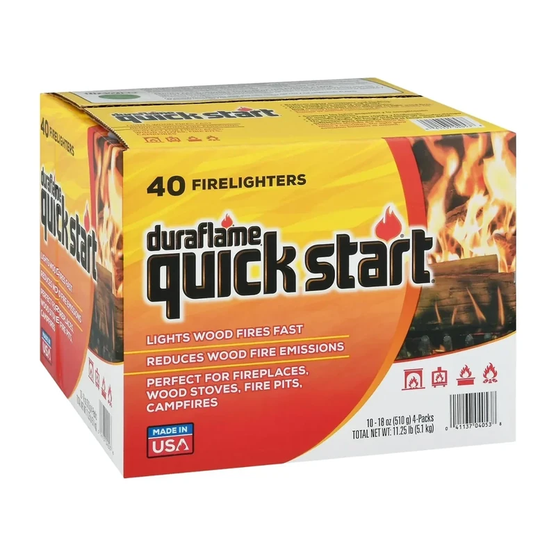 Duraflame Quick Start Firelighters – 40 Count Case | Instant, Clean & Reliable Fire Starting for Fireplaces, Grills, Fire Pits & Camping Adventures - Image 1