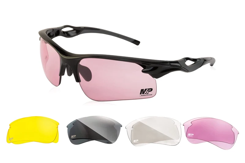 Smith & Wesson M&P Harrier Half Frame Interchangeable Shooting Glasses with Impact Resistance & Anti-Fog Lenses for Shooting, Range and Outdoors