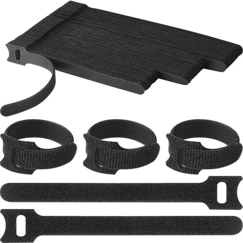 Pasow 60pcs Fastening Microfiber Cable Ties - 6/7/8 Inch Hook & Loop
