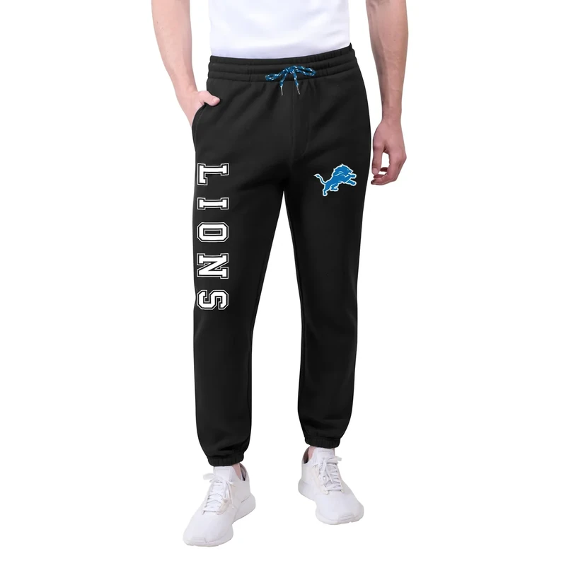 Ultra Game NFL Official Adults Super Soft Game Day Jogger Sweatpants - Unisex, Detroit Lions, Team Color, Small