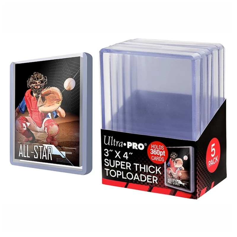 Ultra PRO - 3" x 4" Super Thick 360PT TOPLOADER® Sleeves (5ct) | Trading Cards, Card Protection, MTG & Pokémon Collectibles, Baseball & Sports Cards, Ultra Clear Rigid Card Holders, Collector Display