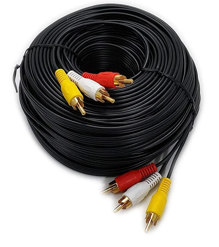 iMBAPrice (100 Feet) Long 3RCA Composite Video Audio A/V AV Cable - Gold Plated