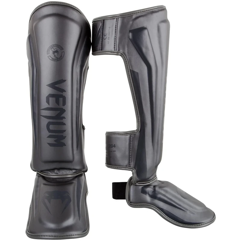 Venum Elite Standup Shin Guards-Grey/Grey - L