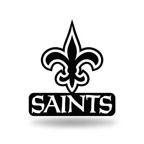 Rico Industries NFL New Orleans Saints Team Color Auto Emblem 3D Sticker, Black, White, 6.25 by 4.5 by 0.2