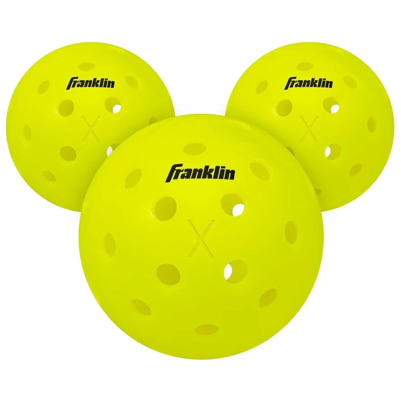 Franklin Sports Pickleball-x Performance 40 Outdoor Balls-Optic Yellow