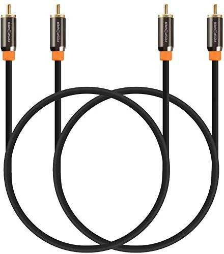 FosPower 24K Gold Plated Coaxial Cable - 10ft 2-Pack RCA Male to Male