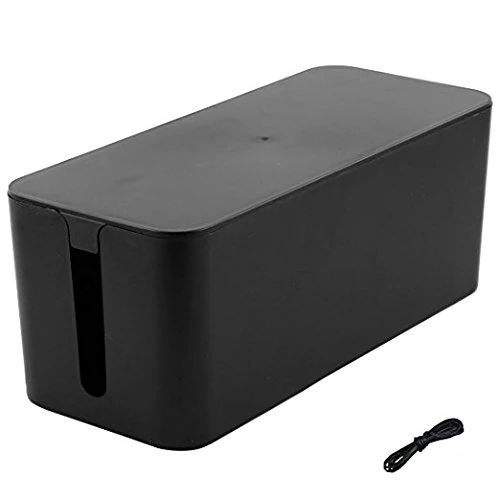 Resulzon Cable Management Cord Cover Wire Hider Box Concealer Organizer Protector System for Home Theater Entertainment Center Office School, 9.25 x 4.72 x 4.52 Inch (Mini,Black)