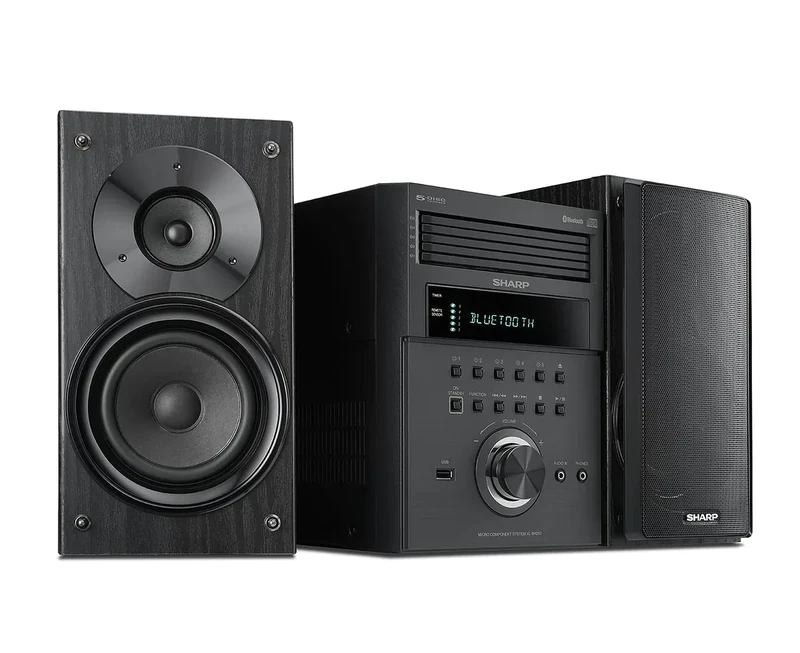 Sharp XL-BH250 Sharp 5-Disc Micro Shelf Executive Speaker System with Bluetooth, USB Port for MP3 Playback, AM/FM, Audio in for Digital Players