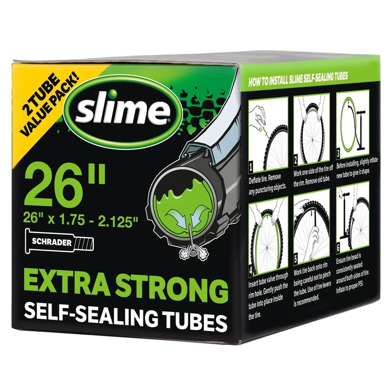 Bike Inner Tube with Slime Puncture Sealant, Extra Strong, Self Sealing, Prevent and Repair