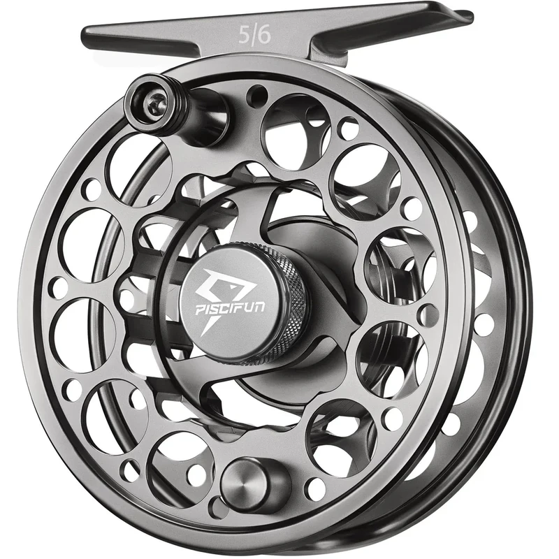 Piscifun Sword Fly Fishing Reel, CNC-Machined Aluminum Alloy Fly Reel, Light Weight and Corrosion Resistance Design 5/6wt Space Gray