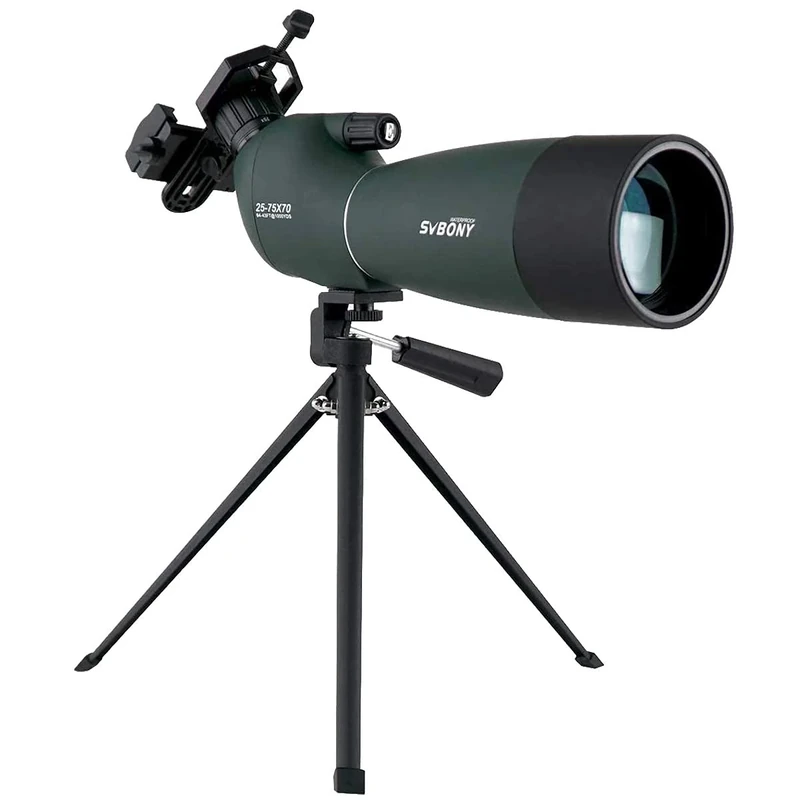 SVBONY SV28 Spotting Scopes with Tripod, Angled 25-75x70mm Spotter Scope with Phone Adapter, Waterproof Fogproof Spotting Scope for Bird Watching, Target Shooting, Wildlife Viewing - Image 1