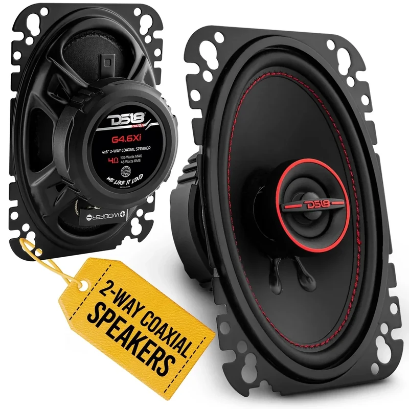 DS18 G4.6Xi GEN-X 4x6 2-Way Speakers - 135W Max, 4-Ohm Mylar Tweeters