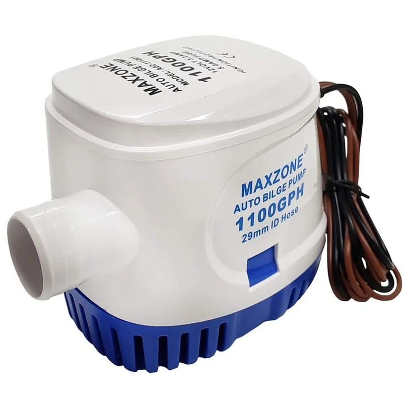Automatic Submersible Boat Bilge Water Pump 12v 1100gph Auto with Float Switch, 1-1/8" Outlet, Compact Marine Boat Yacht - Image 1