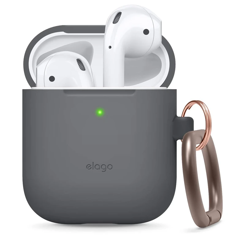 elago Silicone AirPods Case with Clip - Front LED, Wireless Charging