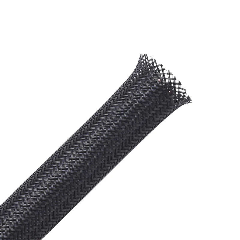 Alex Tech 25ft 3/4" PET Expandable Braided Cable Sleeve - Black