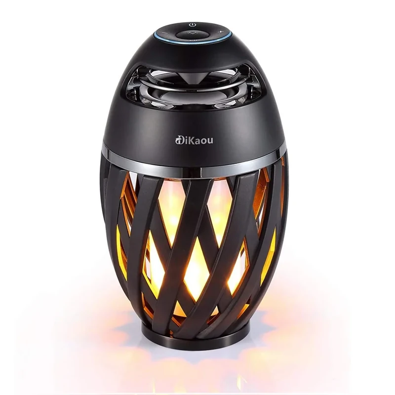 DiKaou LED Flame Table Lamp - 5W Bluetooth Speaker with Warm Light
