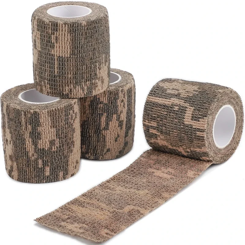 DROK 10 Roll Cloth Camo Tape, 1.97in x 14.76ft Heavy Duty Reusable ACU Tactical Camouflage Wrap Tape for Outdoor Bat Stick Hockey Scope Bicycle Assorted Accessories, 4.92Yard Sport Athletic Tape