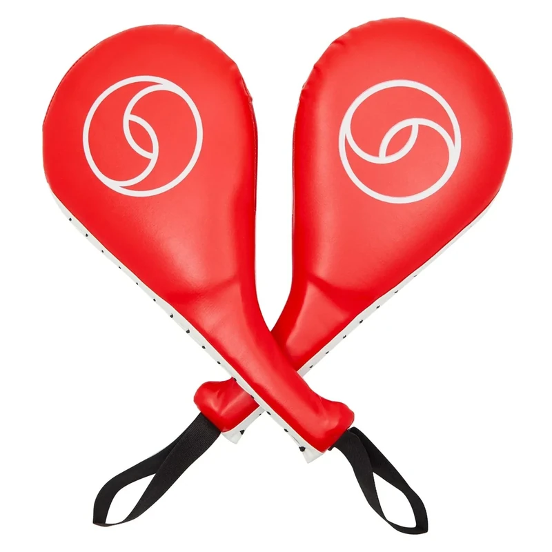 Juvale Taekwondo Kick Pad - Red, 15 x 2.5 x 7.5 in, 2 Pack - Martial Arts Training Equipment & Taekwondo Sparring Gear - Karate & Kickboxing Pads with Wrist Straps & Impact Boards