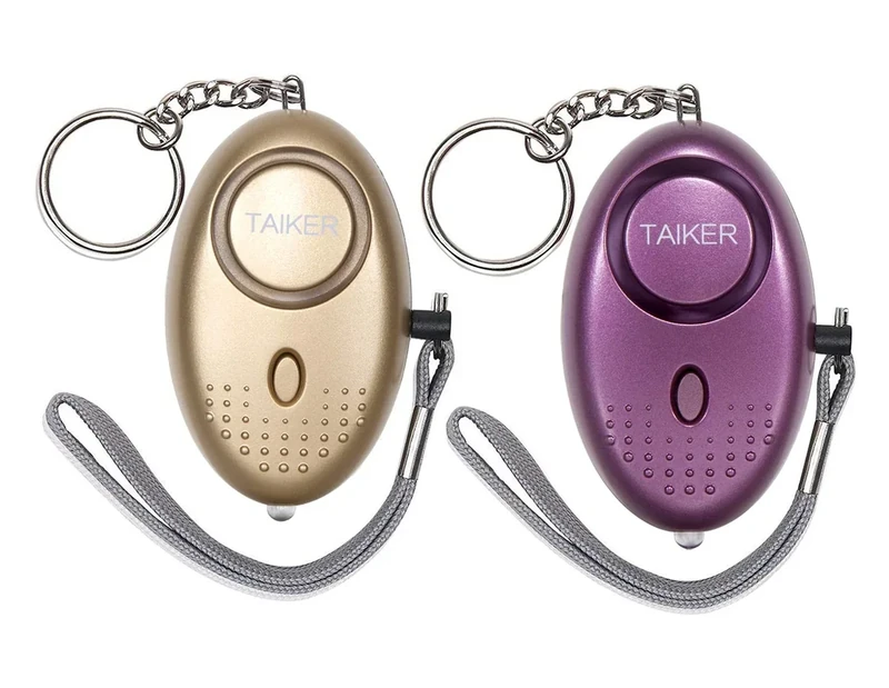 Taiker 140DB Alarm Keychain - LED Light, 2 Pack for Women & Kids