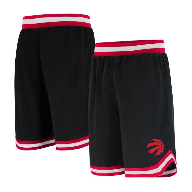 Ultra Game NBA Official Men’s Active Knit Basketball Training Shorts - Unisex, Toronto Raptors, Black, Medium