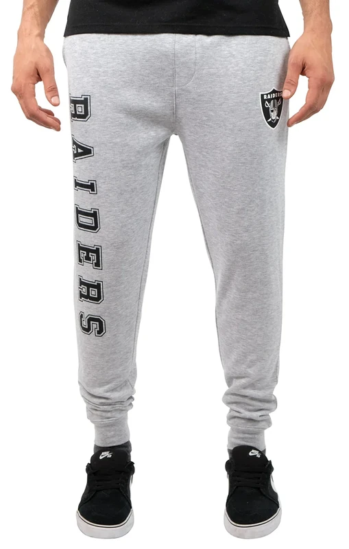Ultra Game NFL Official Adults Super Soft Game Day Jogger Sweatpants - Unisex, Las Vegas Raiders, Heather Grey, Medium