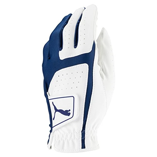 PUMA Golf Men's Flexlite Golf Glove (Bright White-Monaco Blue, Small, Left Hand)