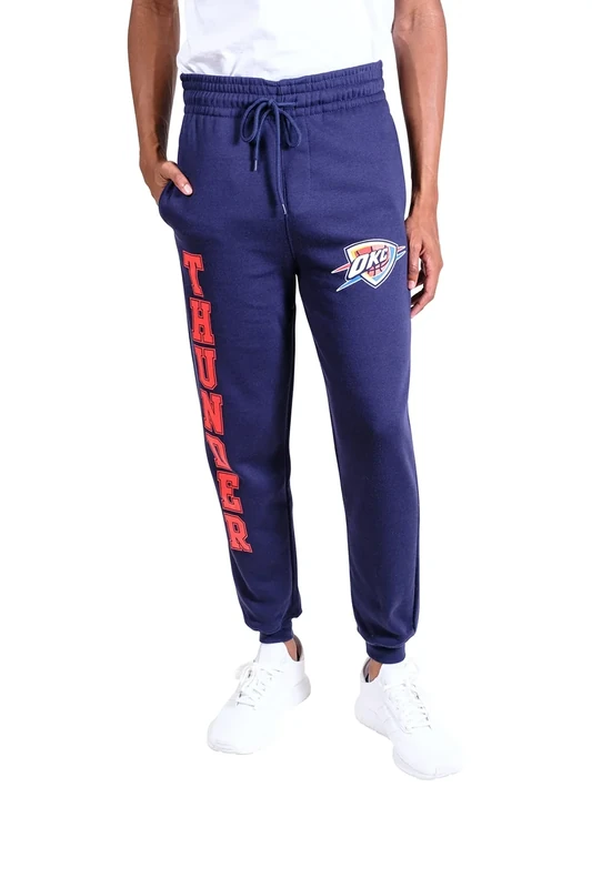 Ultra Game NBA Men's Super Soft Team Jogger Sweatpants, Oklahoma City Thunder, Team Color, Large