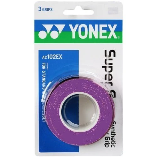 Yonex Overgrip Super GRAP 3 Pack - Tennis, Badminton, Squash - Choice of Colors (Purple)