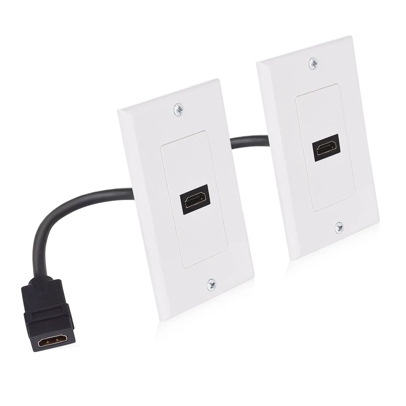 Cable Matters 2 pk HDMI Wall Plate - 1 Port, 4K, ARC & Ethernet, White