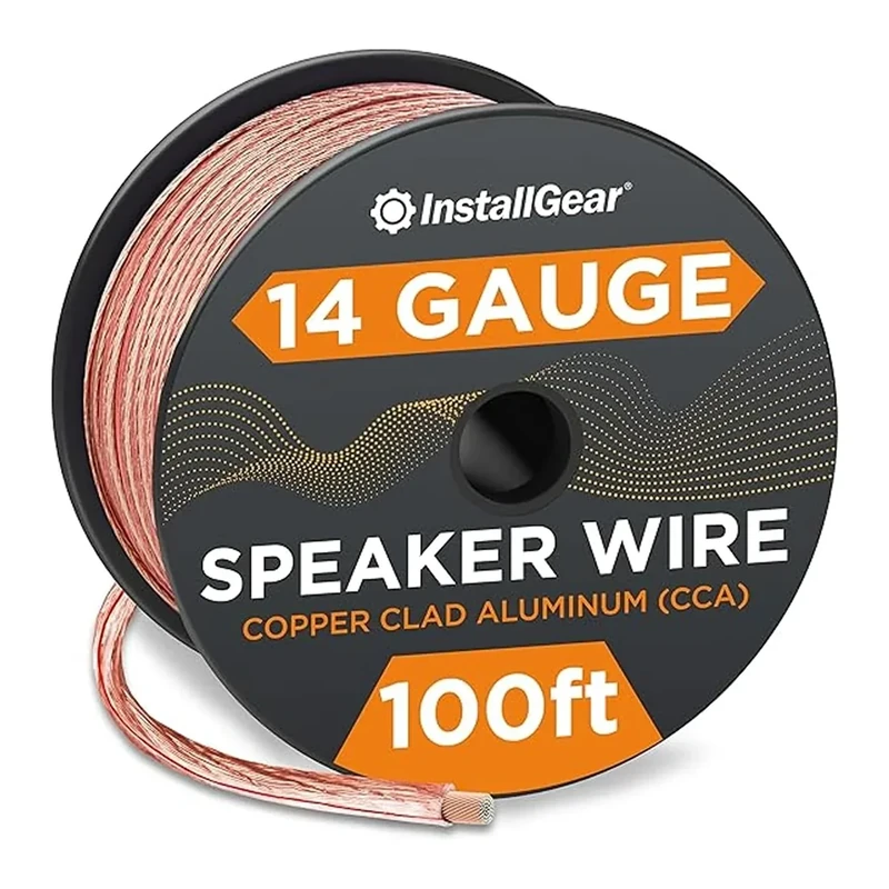 InstallGear 14 Gauge Speaker Wire - 100ft Cable for Car & Home Theater