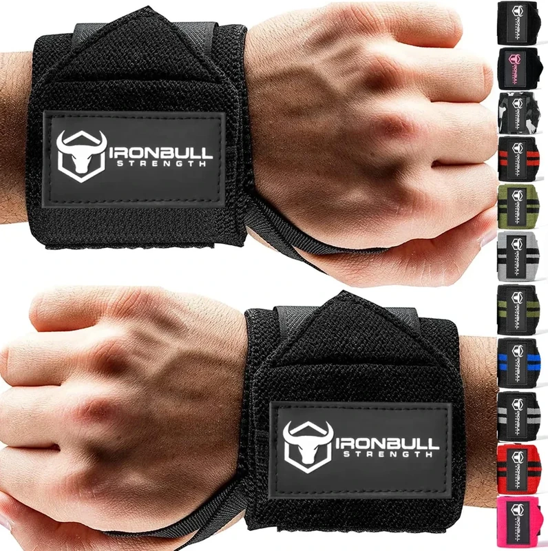 USPA & IPL Approved Wrist Wraps - 18' Premium Quality with Thumb Loop - Best Gym Wraps for Lifting, Curls & Dips - Powerlifting & Weight Training - Black