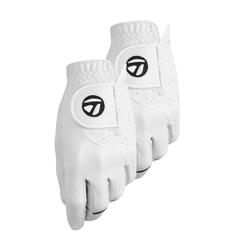 TaylorMade Golf STRATUS TECH GLOVE 2-PACK (WHITE, LEFT HAND, XX-LARGE), WHITE(XX-LARGE, WORN ON LEFT HAND)