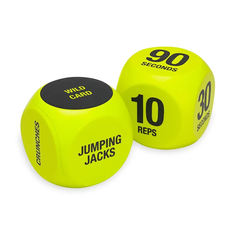 SPRI Exercise Dice (6-Sided) - Game for Group Fitness & Exercise Classes - Includes Push Ups, Squats, Lunges, Jumping Jacks, Crunches & Wildcard (Includes Carrying Bag) - Image 1