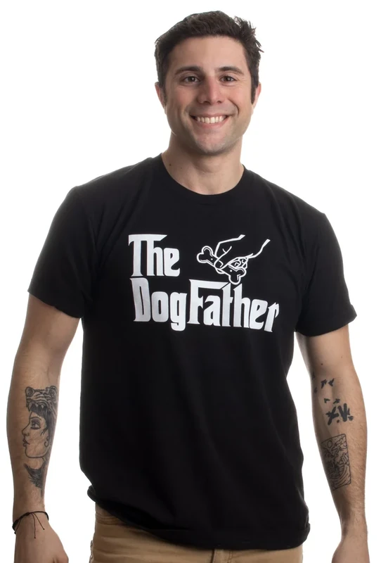 The Dogfather - Funny, Cute Dog Father Dad Owner Pet Doggo Pup Fun Humor T-Shirt-(Adult,M)